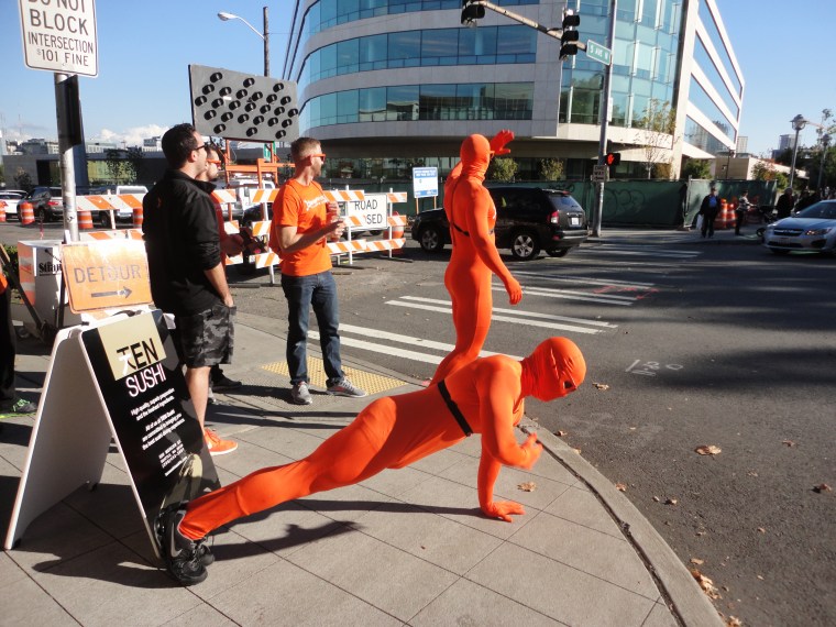 Orange man in Seattle