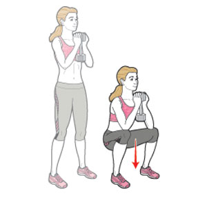 You can gain full body strength with the Dumbbell Goblet Squat exercise