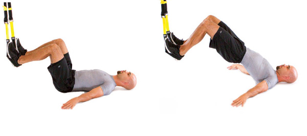 TRX hip raise  w/ squeeze at top
