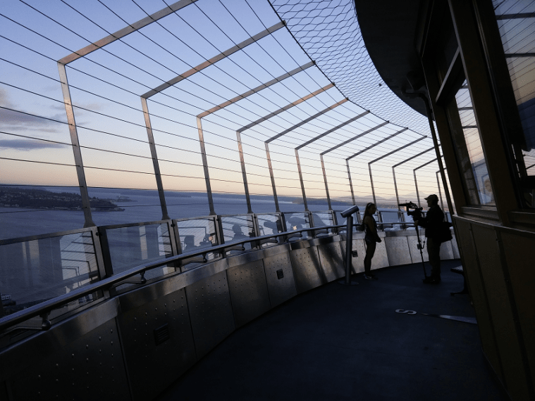 View of the Puget Sound as the sun rises from the other direction